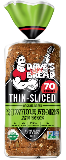 Dave's Killer Bread® Thin Sliced 21 Whole Grains and Seeds Organic Bread 20.5 oz. Loaf