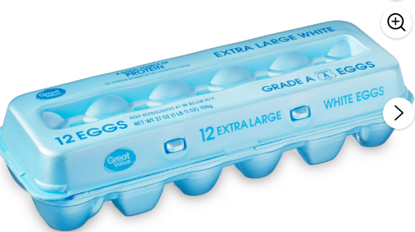 Great Value Extra Large White Eggs, 12 Count