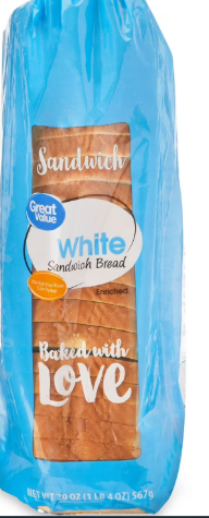 Great Value White Sandwich Bread, 20 oz