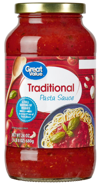 Great Value Traditional Pasta Sauce, 24 oz