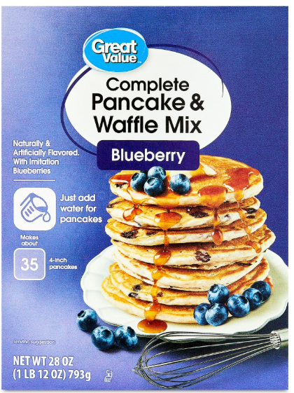 Great Value Complete Blueberry Pancake & Waffle Mix, 28 oz
