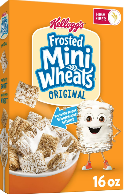 Kellogg’s Frosted Mini-Wheats Breakfast Cereal, High Fiber, 48g Whole Grain, 16 oz