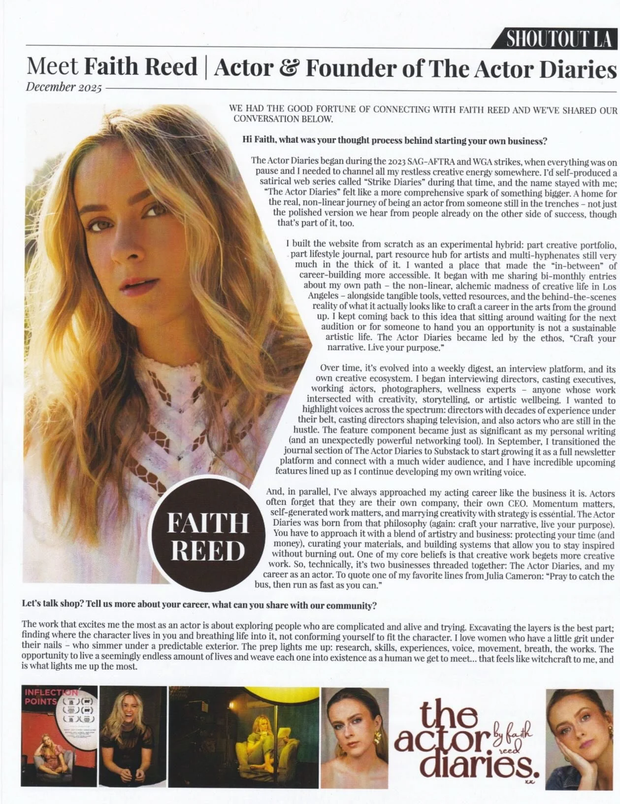 beyond exciting to see this in print! a huge thank you again to @shoutoutlaofficial for such a beautiful conversation and feature. if you haven&rsquo;t already, you can read the full article at the link in my bio! ✨

main press image from the incompa