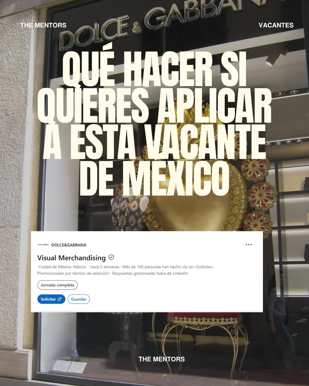 Sue&ntilde;as con trabajar en vacantes como estas !? ✍🏻🤩👠✨

Investigar la marca, el consumidor local, entender que pide la vacante son parte esc&eacute;nica para el &eacute;xito al aplicar a vacantes de lujo!! 

Si sue&ntilde;as trabajar en puesto