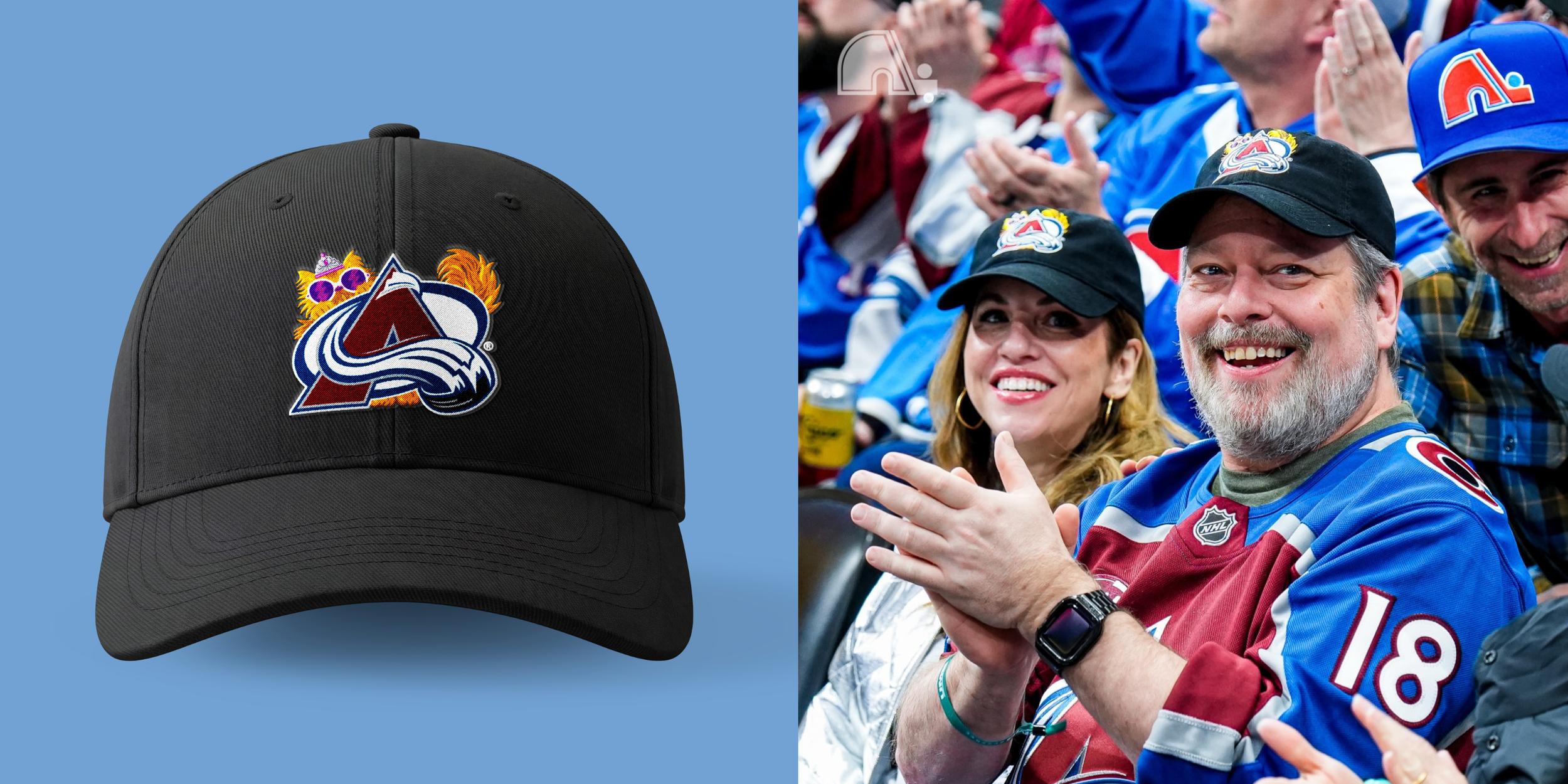 Designed and illustrated custom hats for a Dungeon Crawler Carl themed game night in collaboration with the Colorado Avalanche hockey team