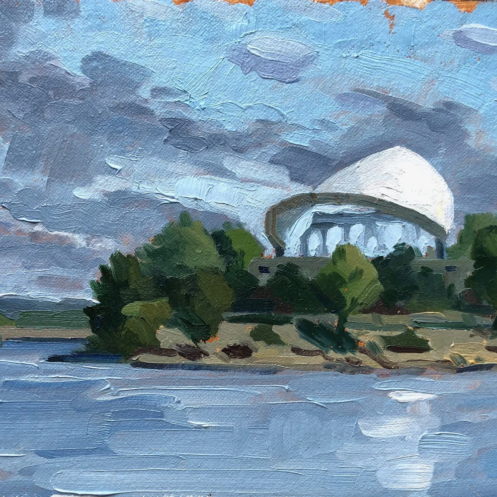 Levitt Pavilion study (detail), oil on canvas, 6x8 in.