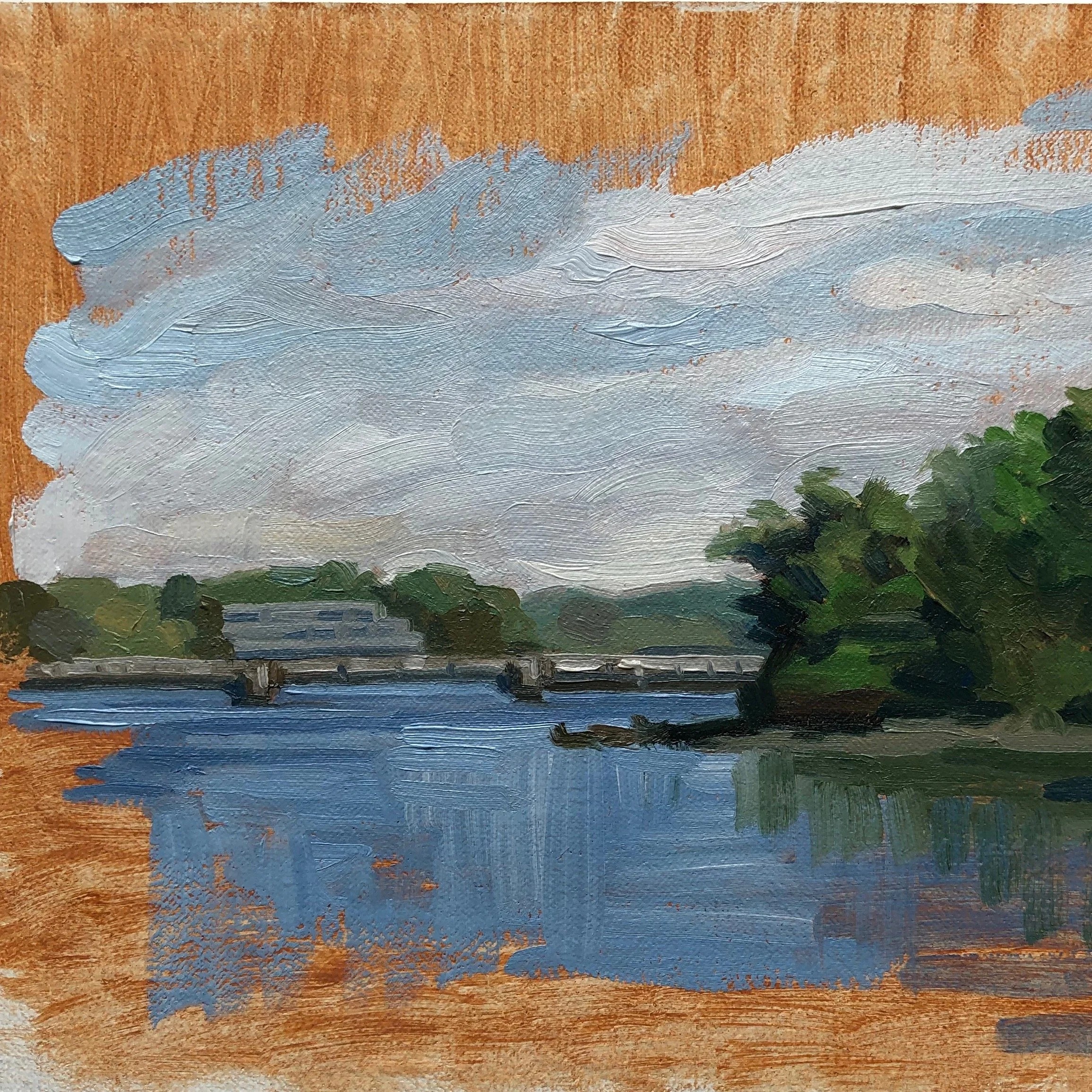 Saugatuck River study, oil on canvas, 6x8 in.