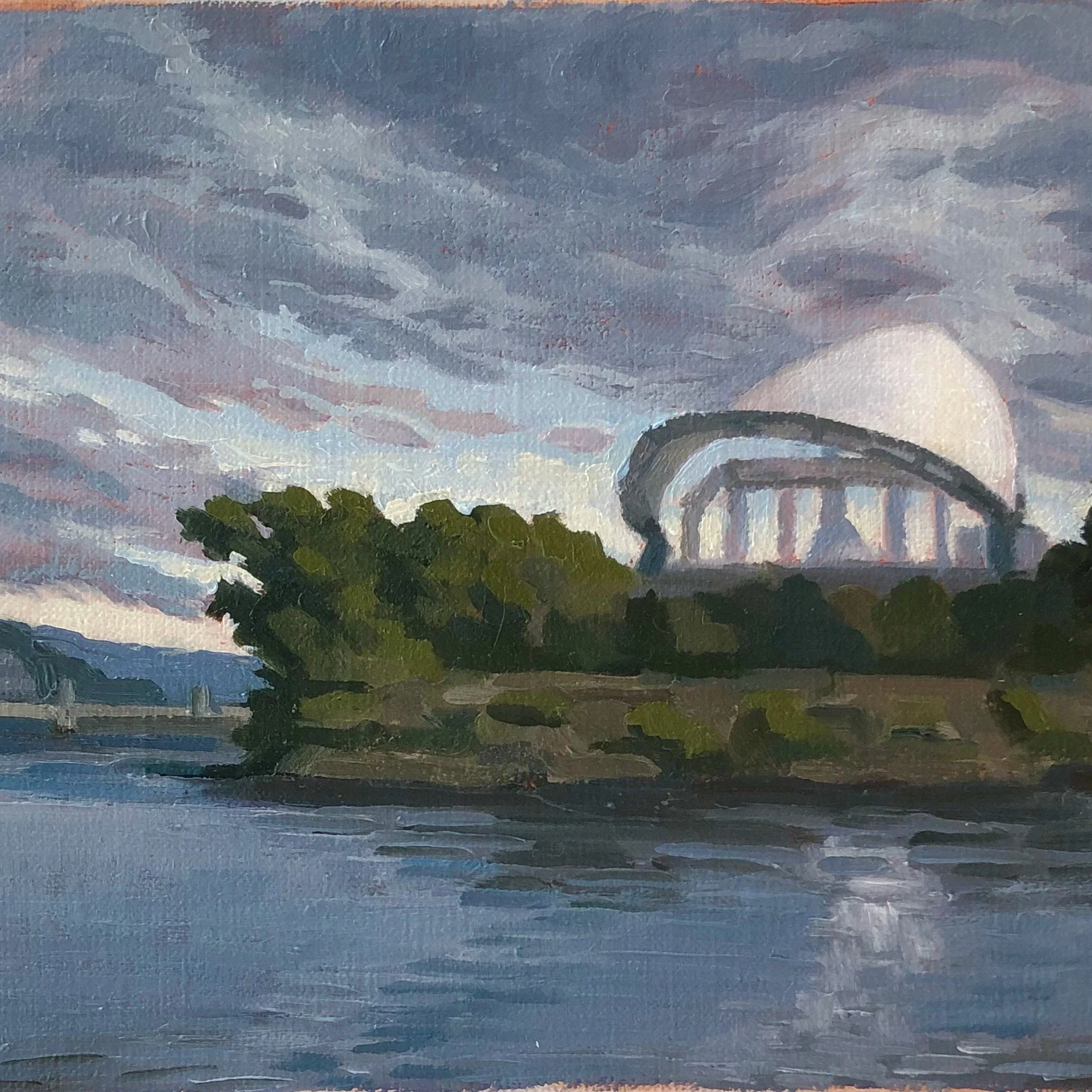 Levitt Pavilion study (detail), oil on canvas, 6x8 in.