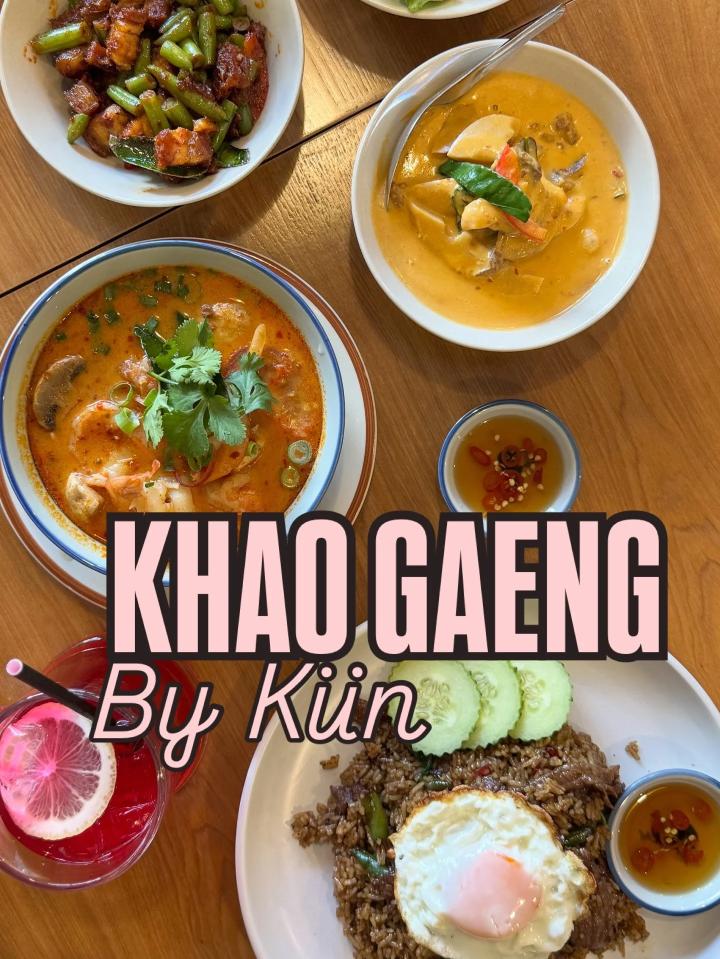 Khao Gaeng

Khao gaeng literally translates as rice and curry, and also describes a style of eatery found all through Thailand on roadsides, at markets, and in malls. From a plethora of pre-cooked dishes; diners pick two or three to enjoy with rice. 