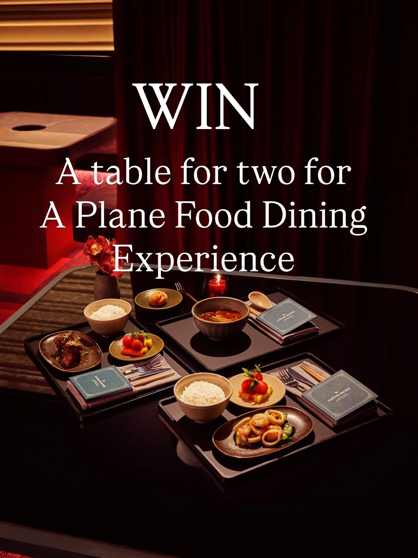 📣Be the first to try this themed pop up!

Enter to win a table for two to Cathay Pacific&rsquo;s A Plane Food Experience at the stunning The Nightcar in downtown Auckland. You&rsquo;ll taste inflight flavours of Michelin-starred HK restaurant Yat Tu