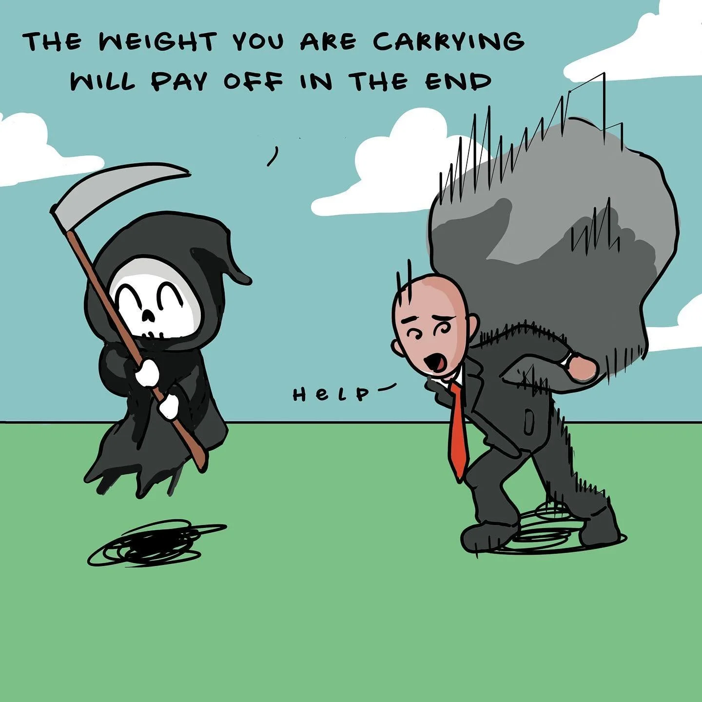 What&rsquo;s achievable depends on the risk
~NF
-
-
#comic 
#4panelcomic 
#fourpanelcomic 
#existentialism 
#nihilism 
#fyp 
#digitalart
#huiontablet 
#comicstrip