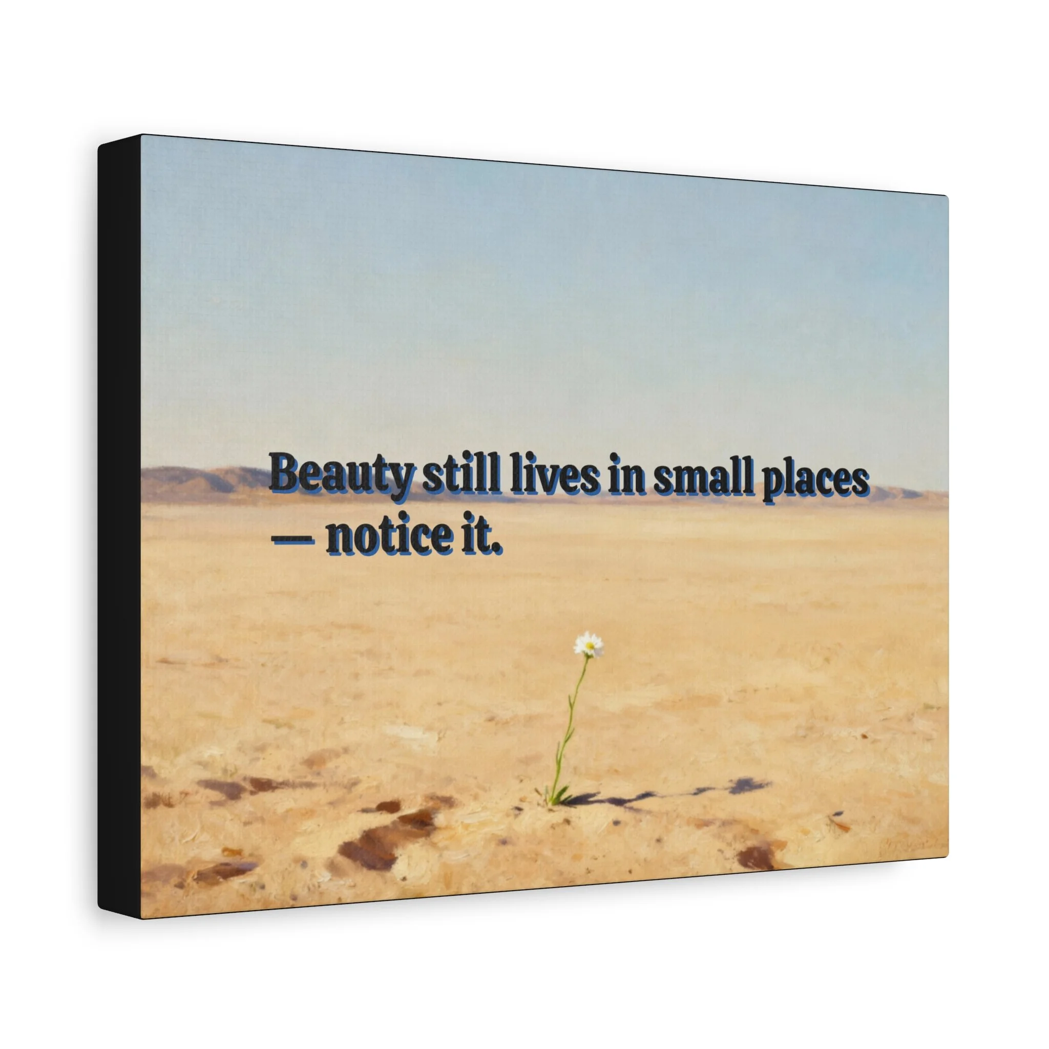 Beauty Still Lives — angled side view showing 1.25-in gallery profile and tight stretch