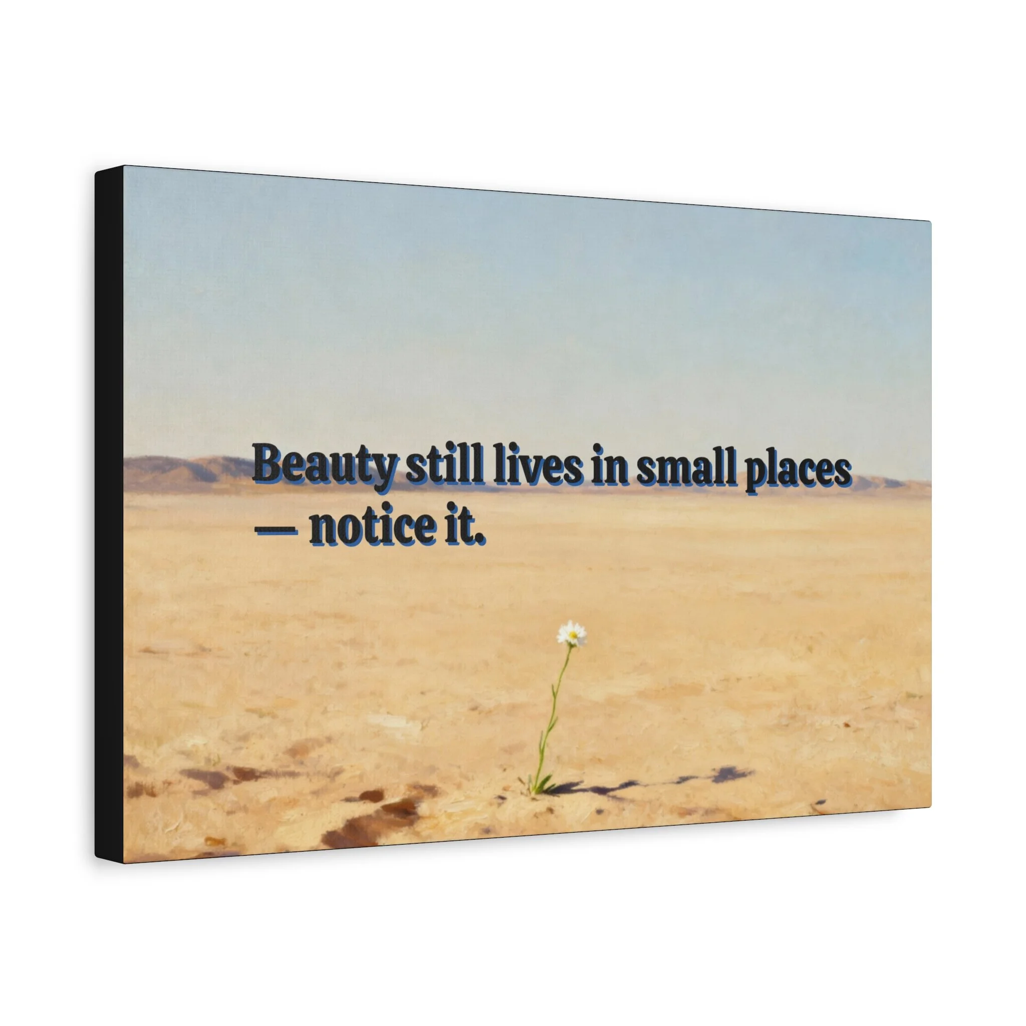 Beauty Still Lives — angled side view showing 1.25-in gallery profile and tight stretch