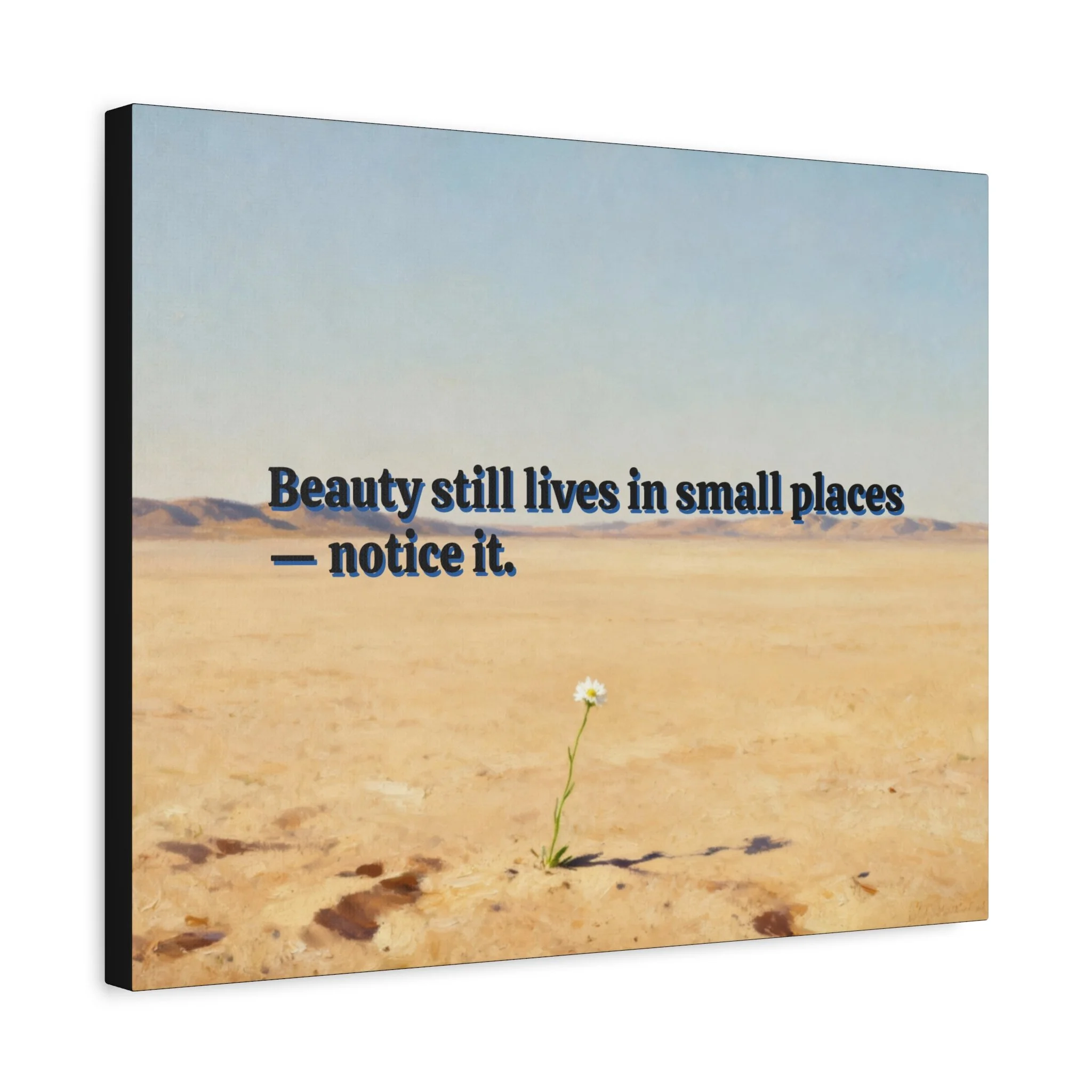 Beauty Still Lives — angled side view showing 1.25-in gallery profile and tight stretch