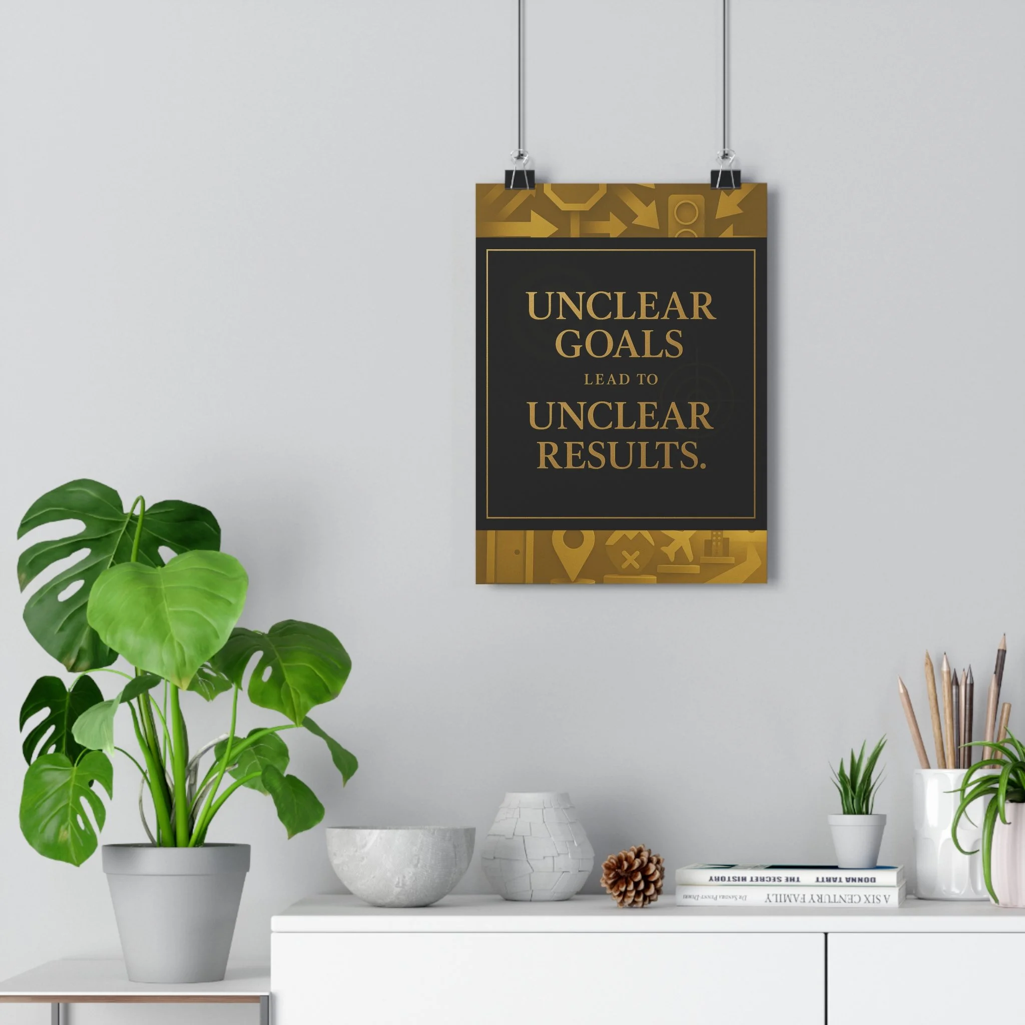 Unclear Goals Lead To Unclear Results collaboration giclée art print, museum-grade paper, archival inks, 8x11, LaClave Creative.