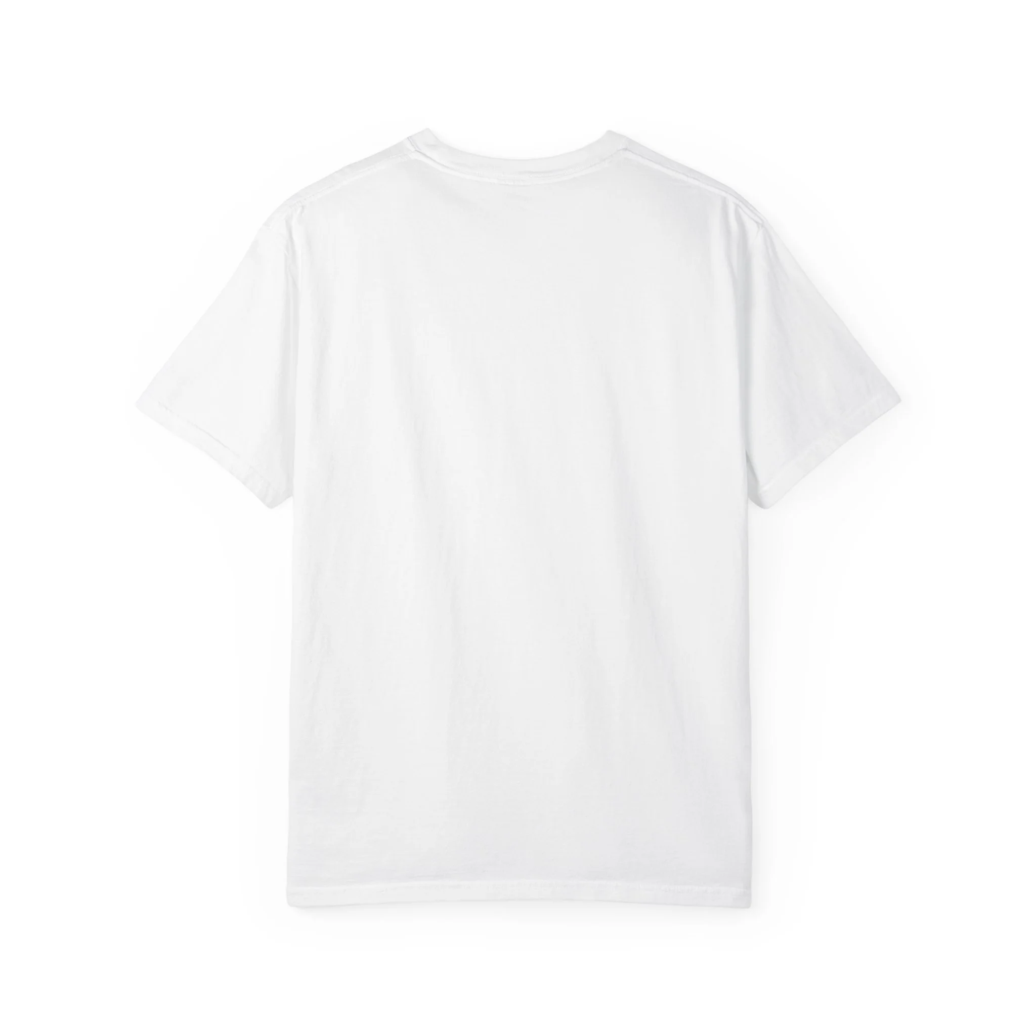 Back view of white oversized Quiet Focus T-shirt.