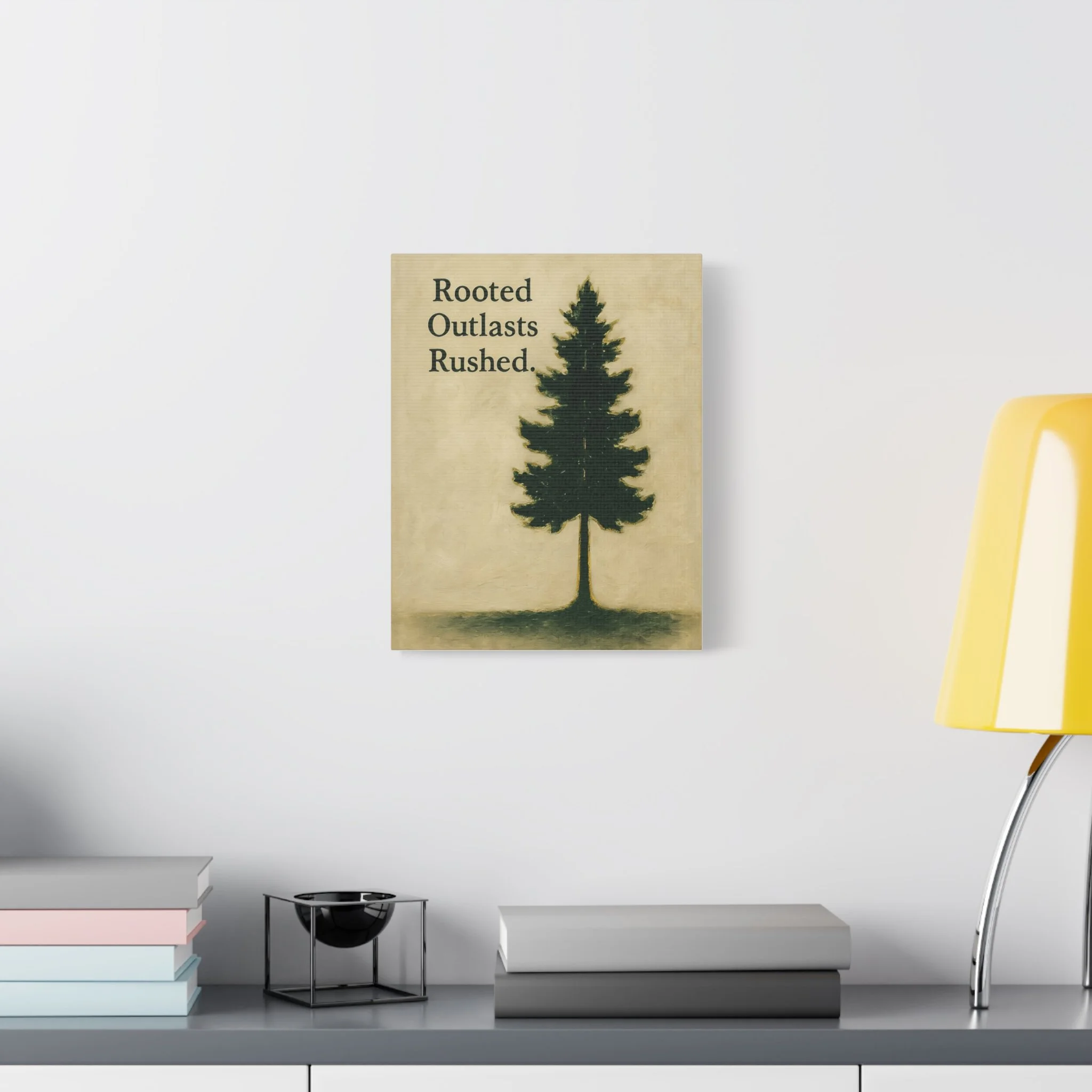 Room mockup featuring tree wall art with calm neutral background.