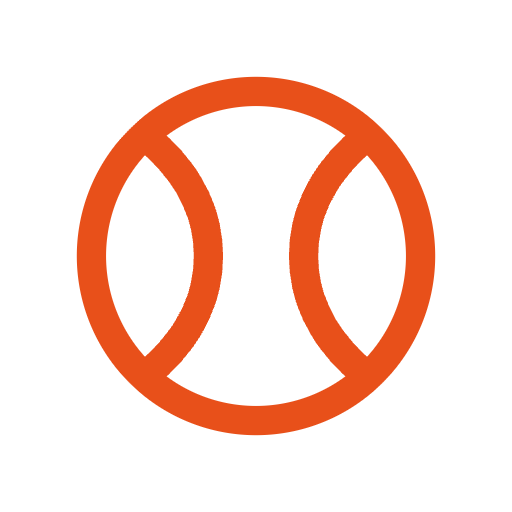 Icon of a baseball enclosed in a red circle with two red diagonal lines crossing through it.