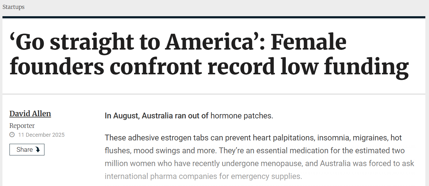 Article in Innovation Aus about patch shortages