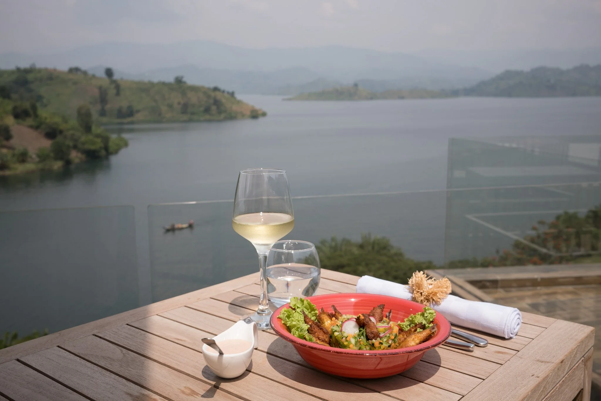 lunch at lake kivu