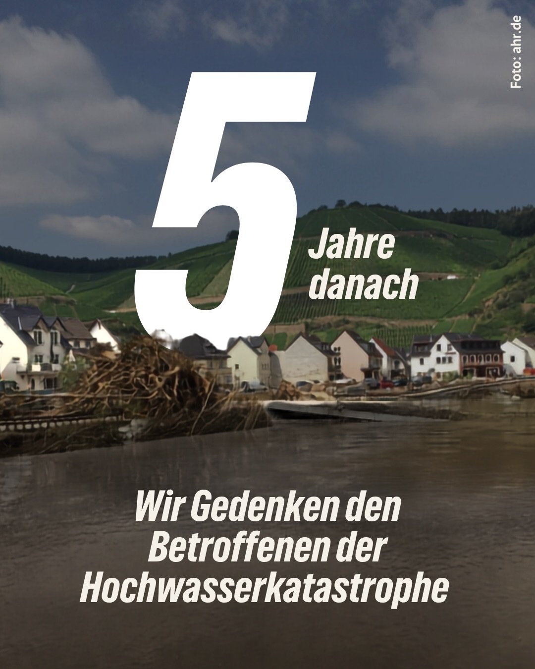 Die Hochwasserkatastrophe im Ahrtal und an der Erft hat Spuren hinterlassen, die bis heute sichtbar und sp&uuml;rbar sind. 🕯️
 
Sie erinnert uns daran, warum Vorsorge, Warnung und ein leistungsf&auml;higer Katastrophenschutz unverzichtbar sind. Dara