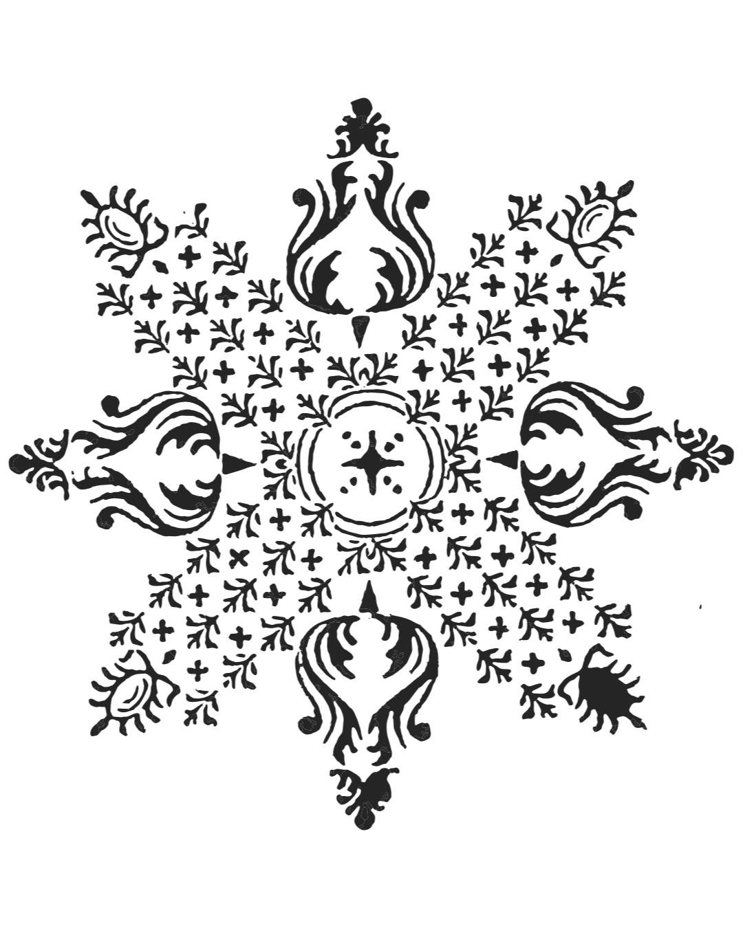 Old fashioned flower illustration pattern