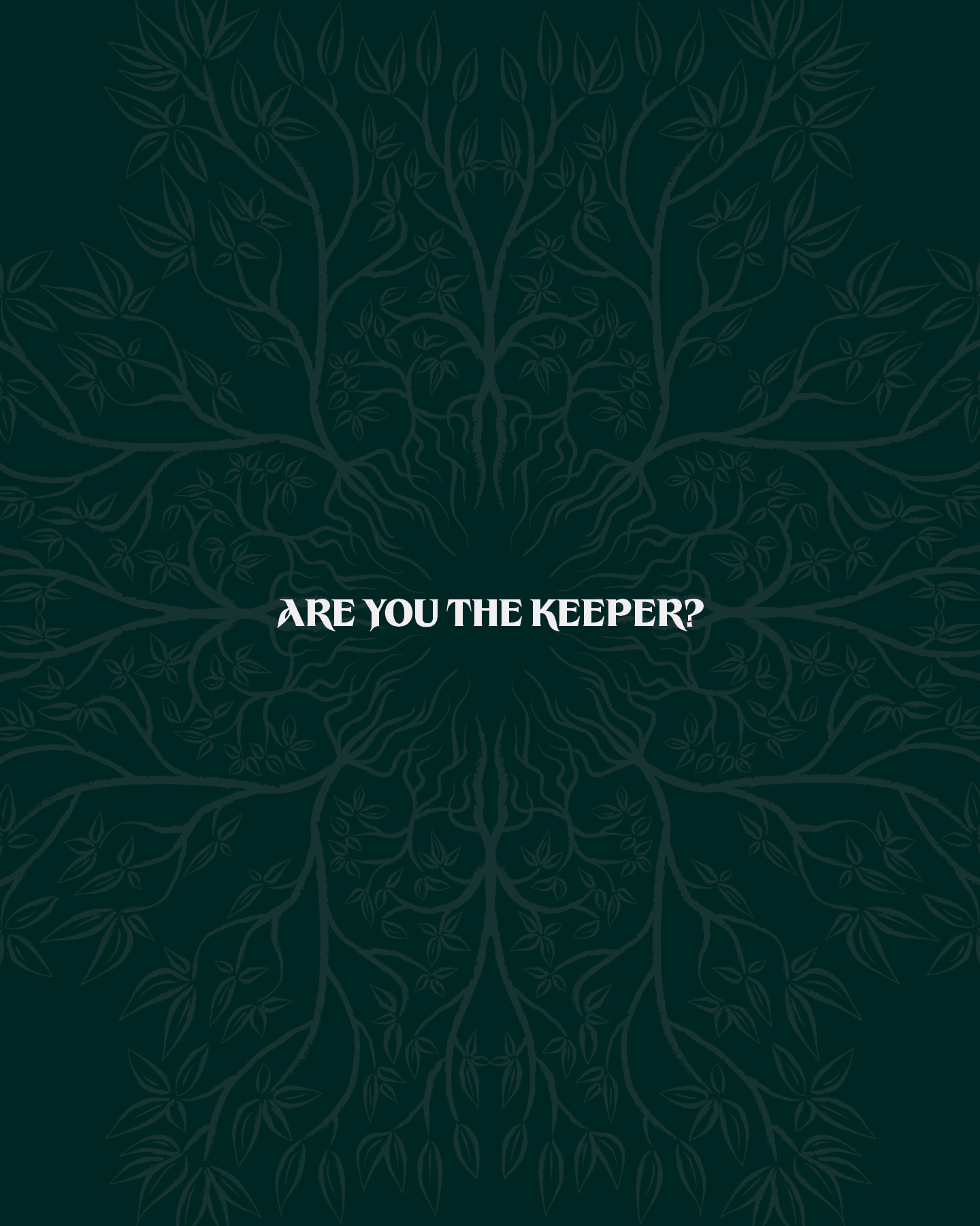 Text on mystical symbol: are you the keeper?