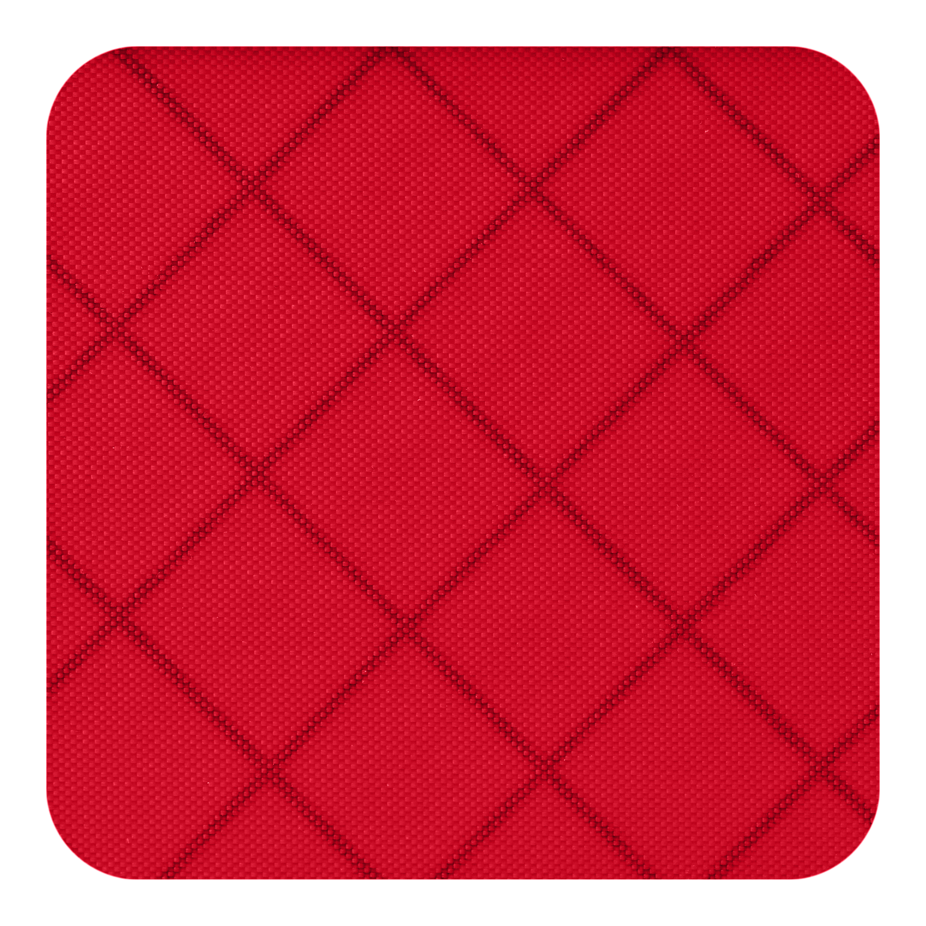 Texture rouge avec motif en losanges noirs.