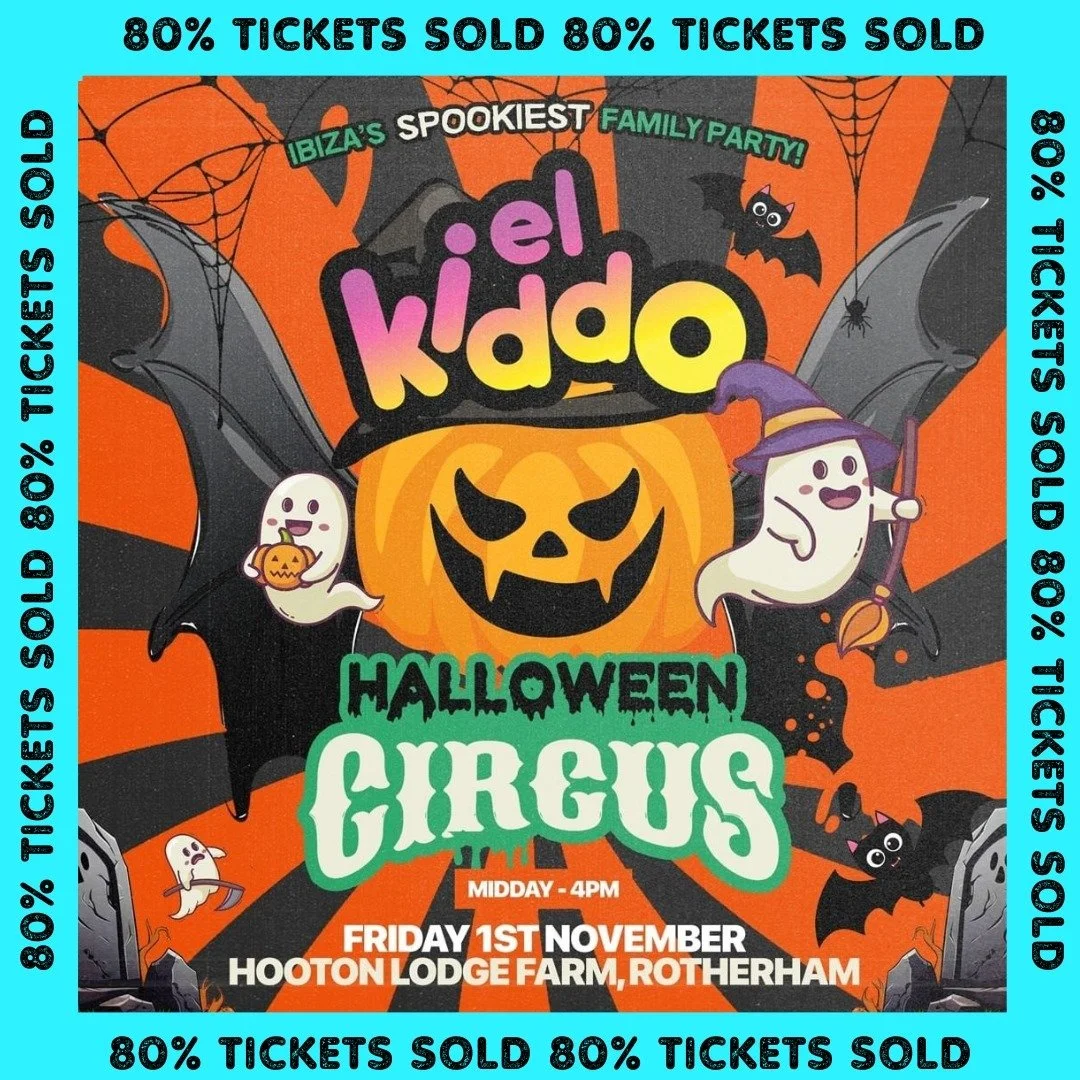 🎃👻 80% of tickets are gone for El Kiddo Halloween Circus at Hooton Lodge Farm, Rotherham! 🎟 Don't miss out on the fun happening on Friday, 1st November from midday to 4pm.

Get ready for a spooky family adventure filled with Halloween magic! 🎪🎃 