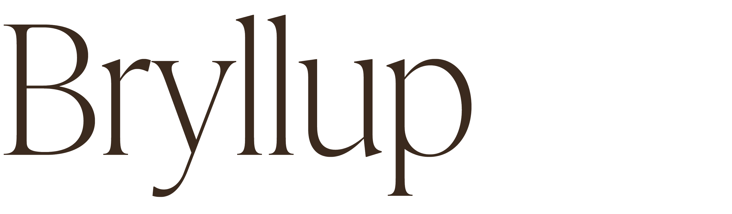 Tekstvisning med ordet 'Bryllup' skrevet i en elegant font.