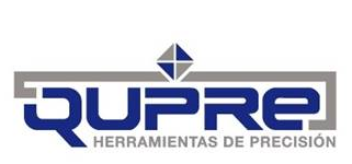 Logotipo de la marca 'DUPRE Herramientas de Precisión' con formas geométricas y texto en azul y gris.