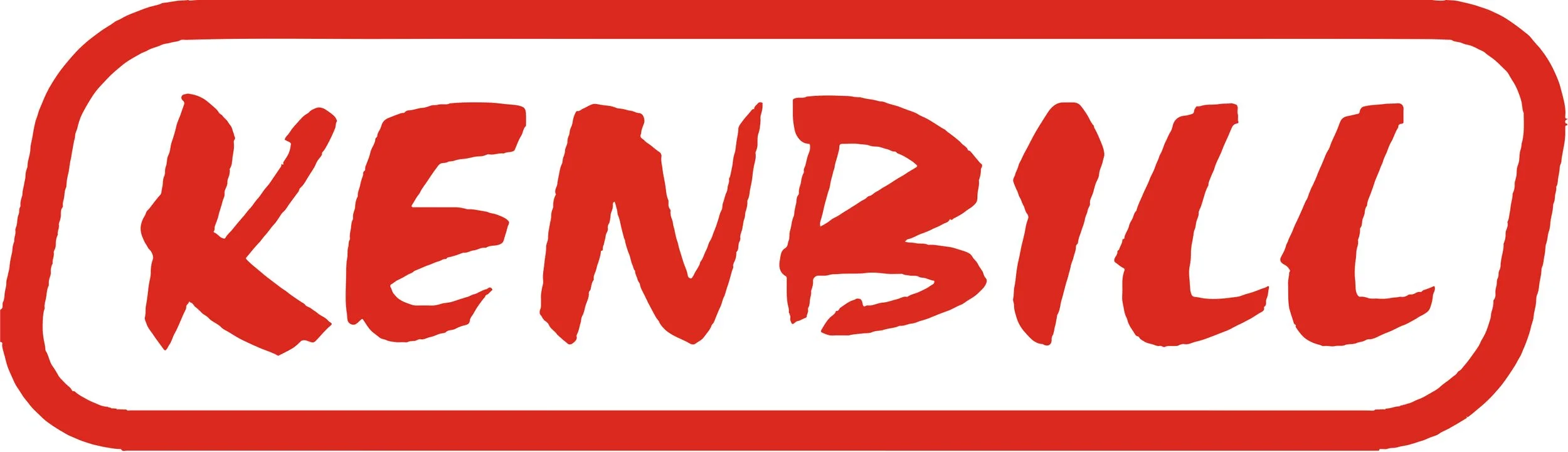 Logotipo de KRENBLICY en letras rojas en un fondo blanco rodeado por un borde rojo.