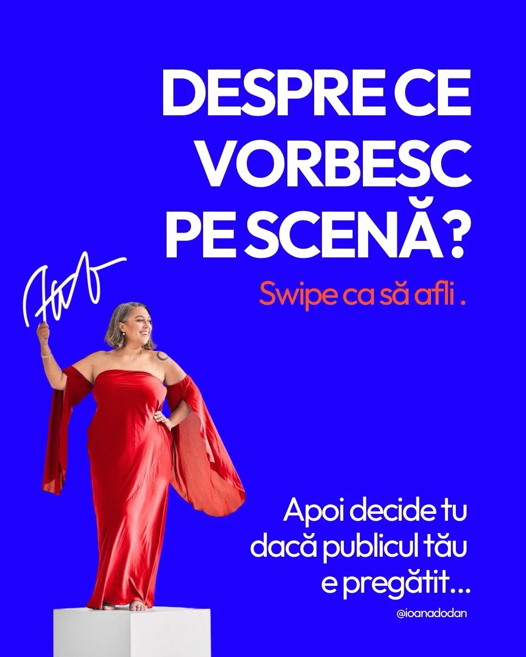 Cel mai clar semn că un speech a fost mediocru, e c&acirc;nd auzi după: &bdquo;A fost frumos.&rdquo; Frumos nu mișcă nimic.

Eu vorbesc pe scenă despre lucruri care-i fac pe oameni puțin inconfortabili - fix at&acirc;t c&acirc;t trebuie ca să ia atit