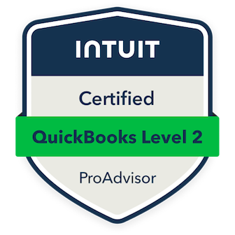 Intuit Certified QuickBooks Online Level 2 ProAdvisor badge