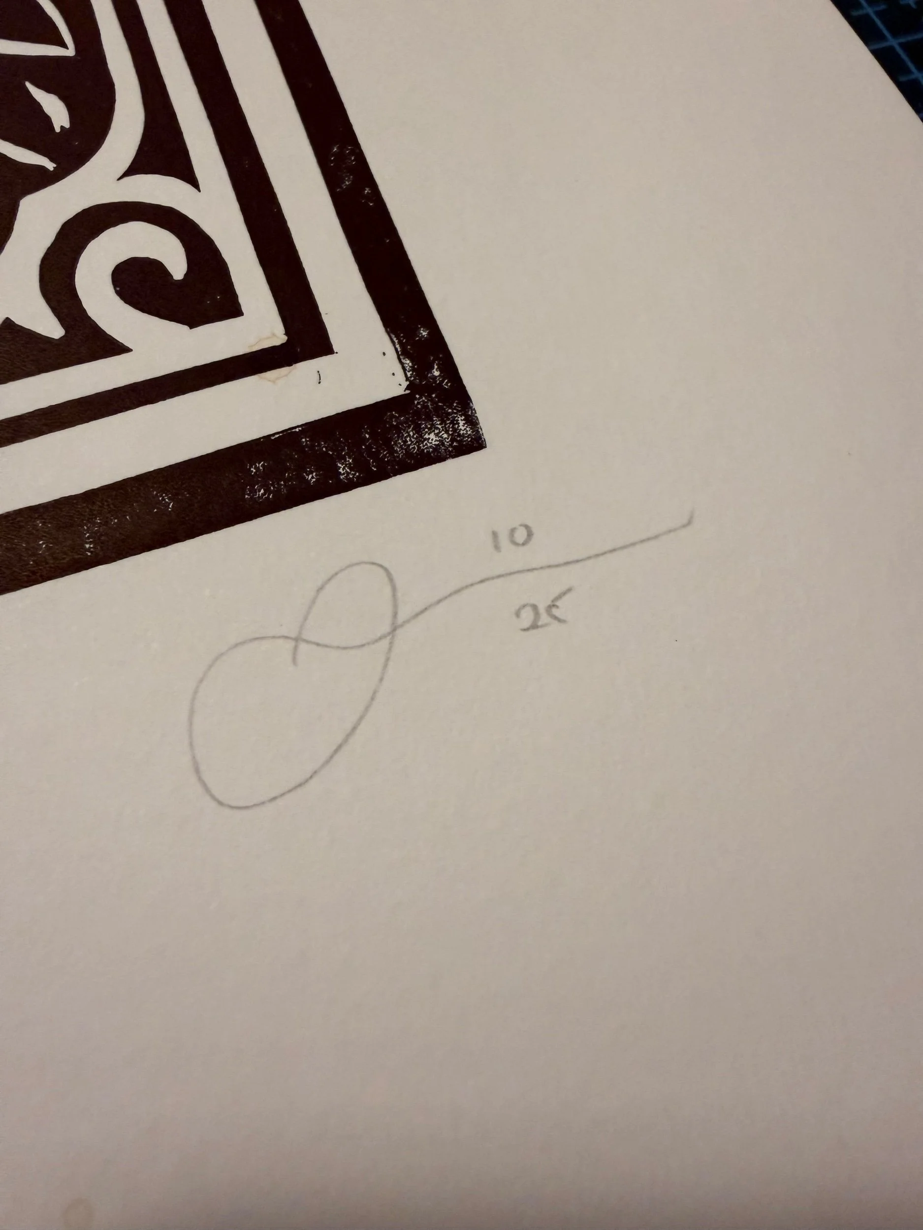 Limited-edition black linocut print Owl Man by Elucidation Inc. Hand-carved, hand-printed on archival acid-free cotton paper with Caligo Safe Wash ink. Edition of 10.