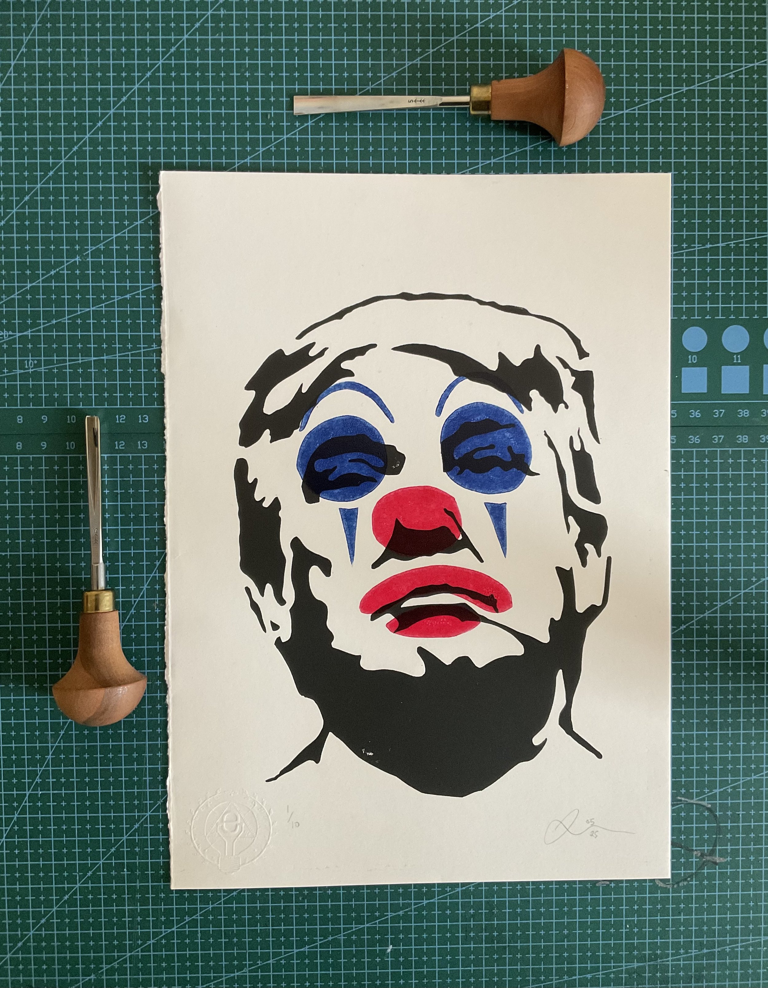 Clown Face (Trump) Indigo