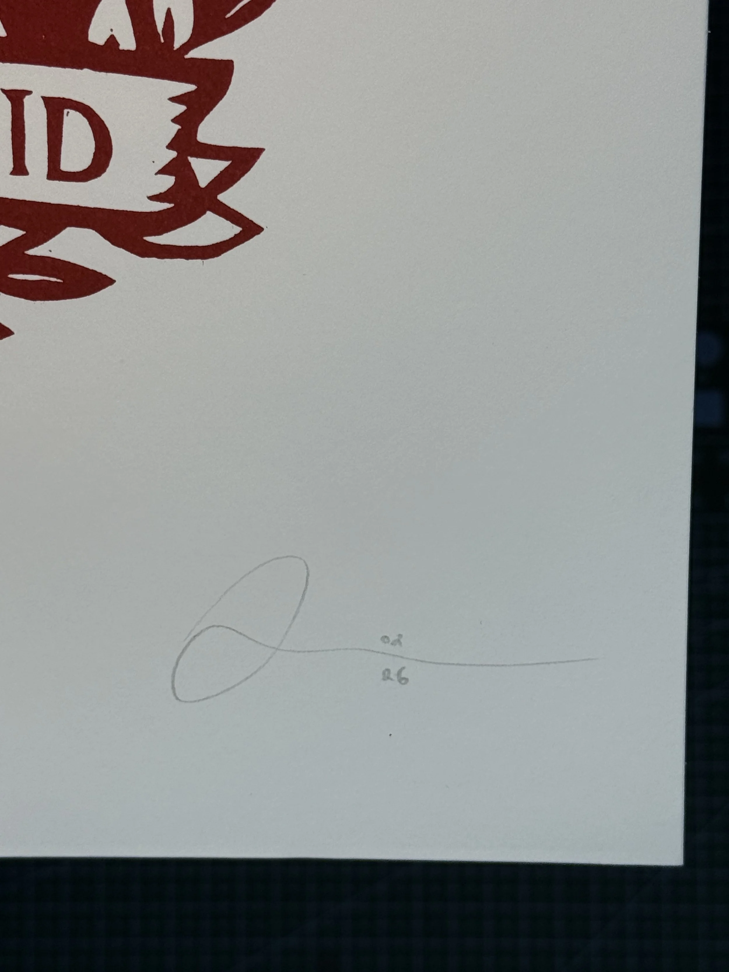 Saint Brigid patron saint of printmakers linocut print holding brayer and ink