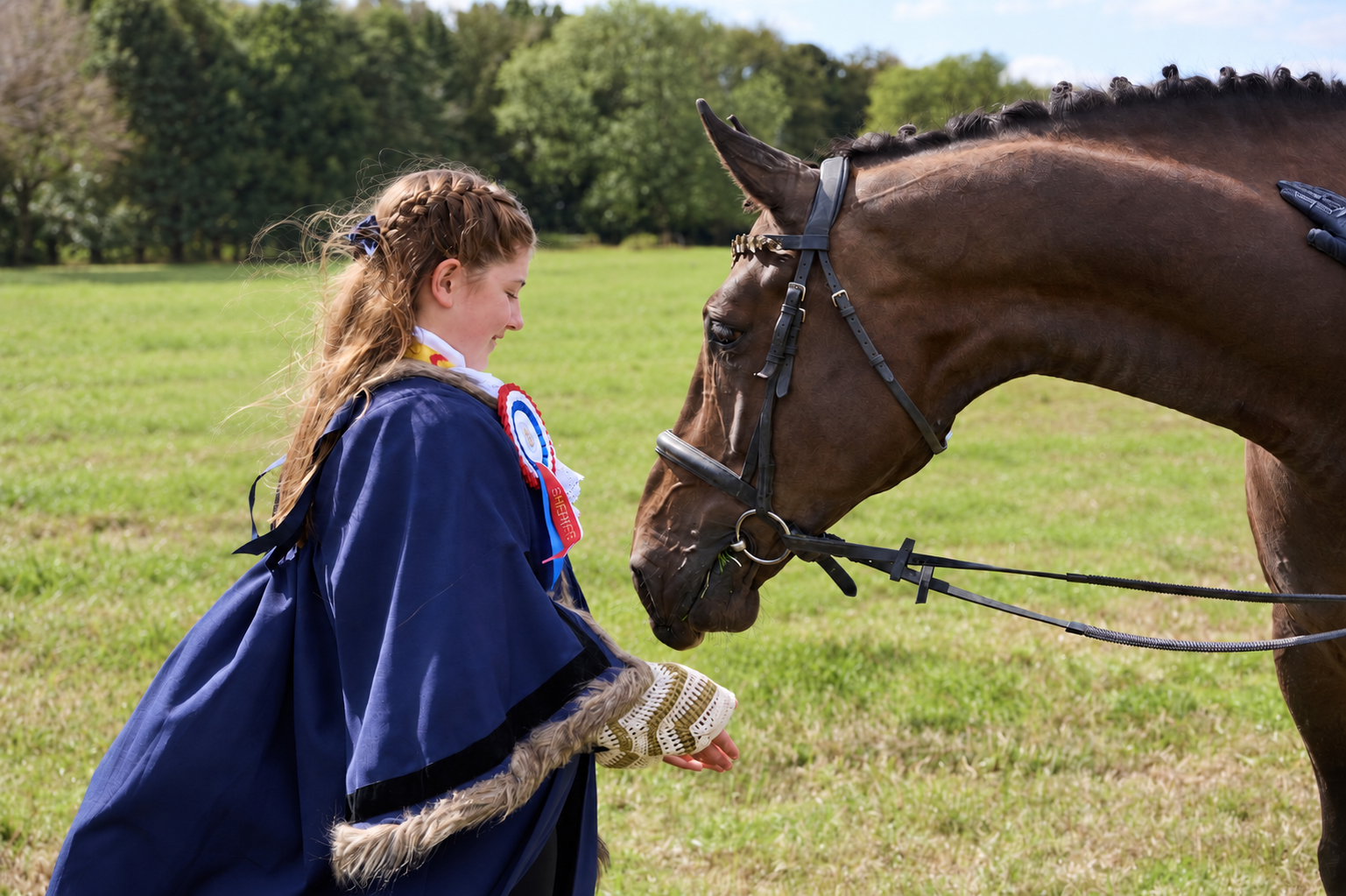 Junior Sheriff Elsie flies the flag for Maple Hayes at Lichfield's historic Sheriff's Ride
