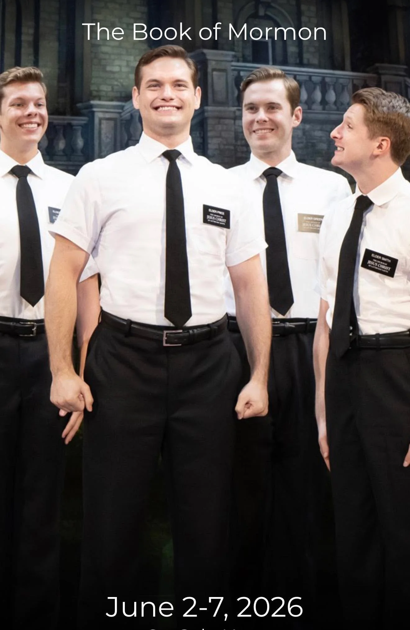 4 tickets to Book of Mormon at TPAC Tuesday, June 2nd 7:30p- Opening Night!! $100 each. These are our season ticket seats- so you know they are great! Bummed we can&rsquo;t make it! Message me if interested