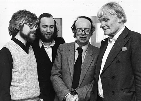Launch of "Loss and Gain" (Raven Arts) in the Project Arts Centre, 1981, with Dermot Bolger, Anthony Cronin and Francis Stuart