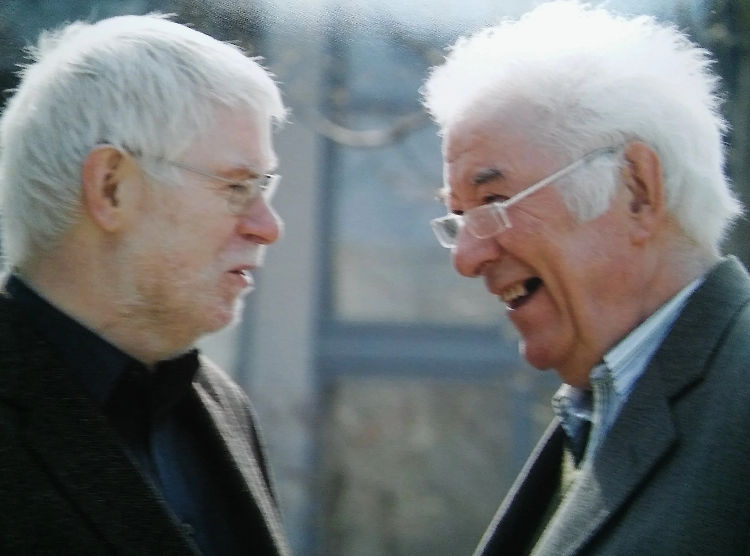 With Seamus Heaney at presentation of the Irish Times Poetry Now award to Seamus for his collection District and Circle at Poetry Now festival in Dun Laoghaire in 2007.