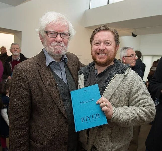 With son Simon at the launch of The Yellow River, at the Solstice Arts Centre, Navan on January 28th.