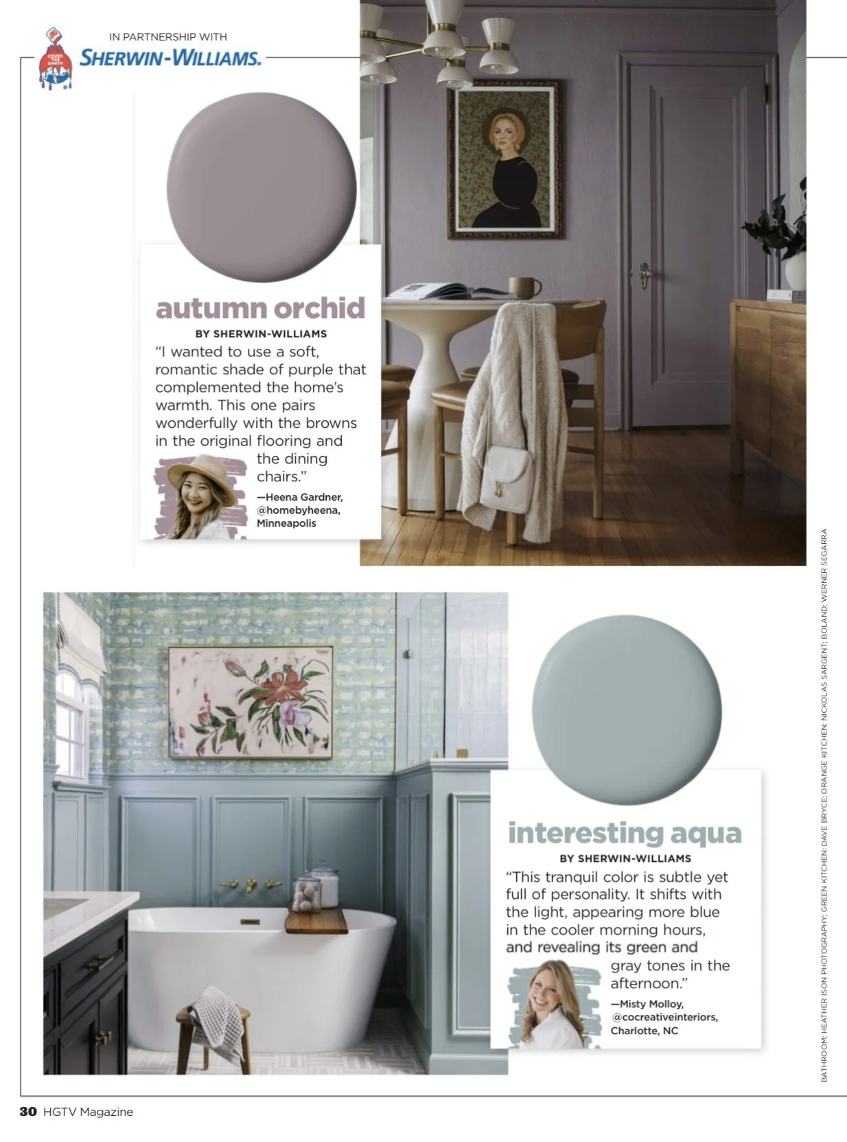   Featured in HGTV Magazine – “The Magic of Paint”  CoCreative Interiors founder Misty Molloy was featured in  HGTV Magazine ’s nationally published color story,  The Magic of Paint . Her Charlotte, NC project showcased the Sherwin-Williams shade  In