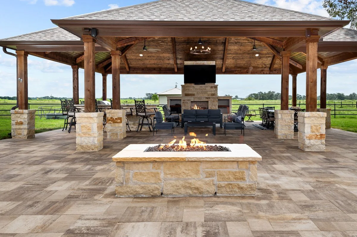 fire pit patio outdoor living Houston