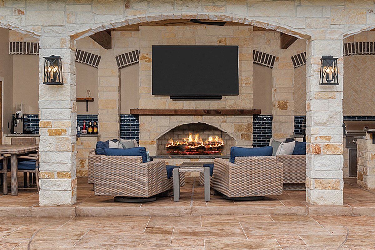 outdoor fireplace houston custom installers