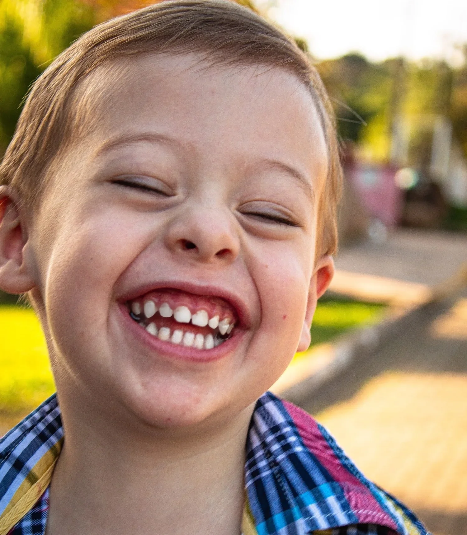 Close up of a child smiling