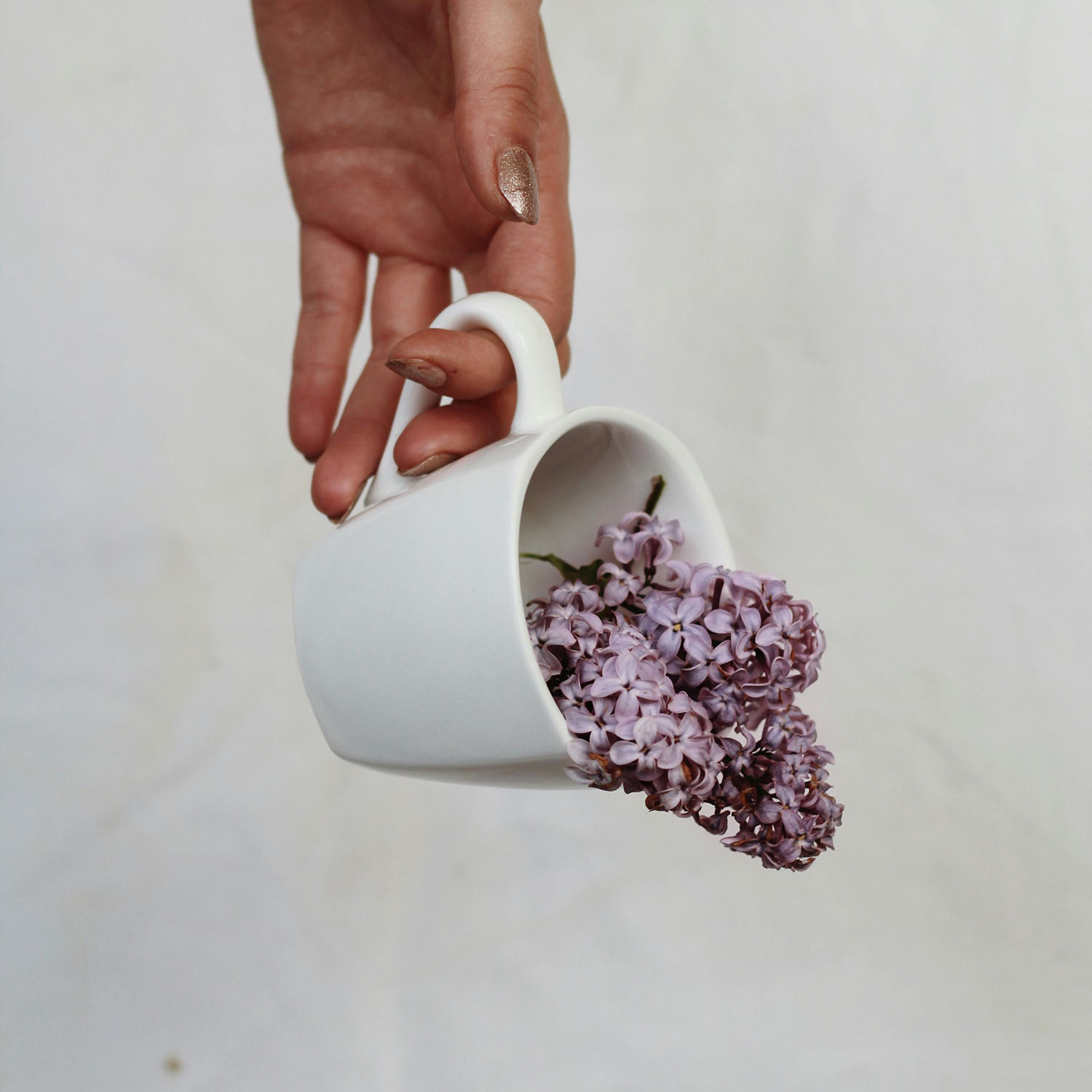 Eine Person hält eine Tasse, die mit Blumen gefüllt ist, aber die Blumen drohen herauszufallen – ein Bild für den Moment, in dem du Unterstützung brauchst, um wieder Halt zu finden und deine Herausforderungen zu meistern.