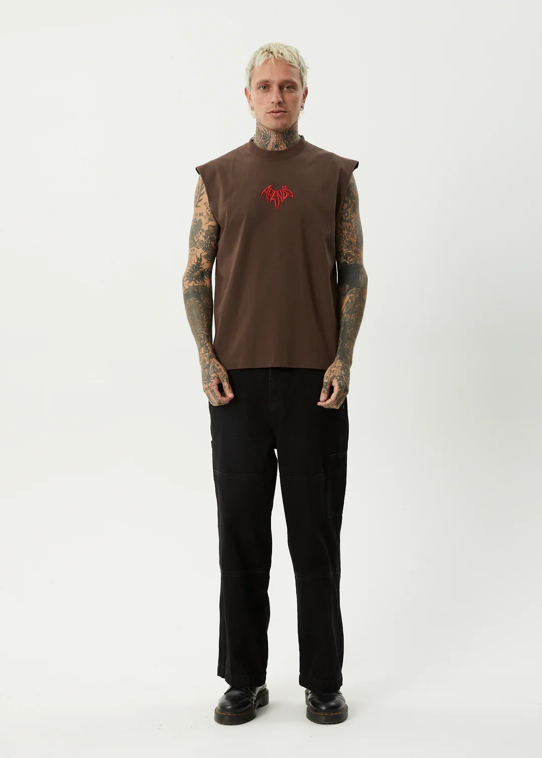 Afends brown sleeveless Tee