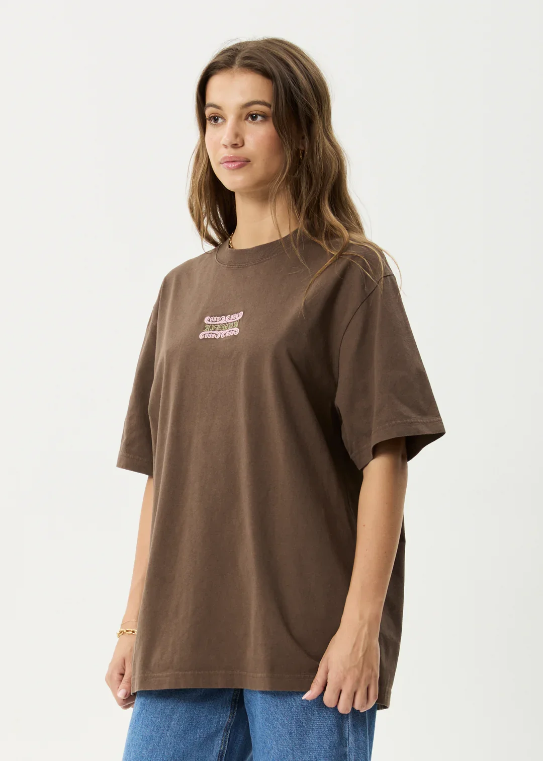Afends brown 666 retro tee