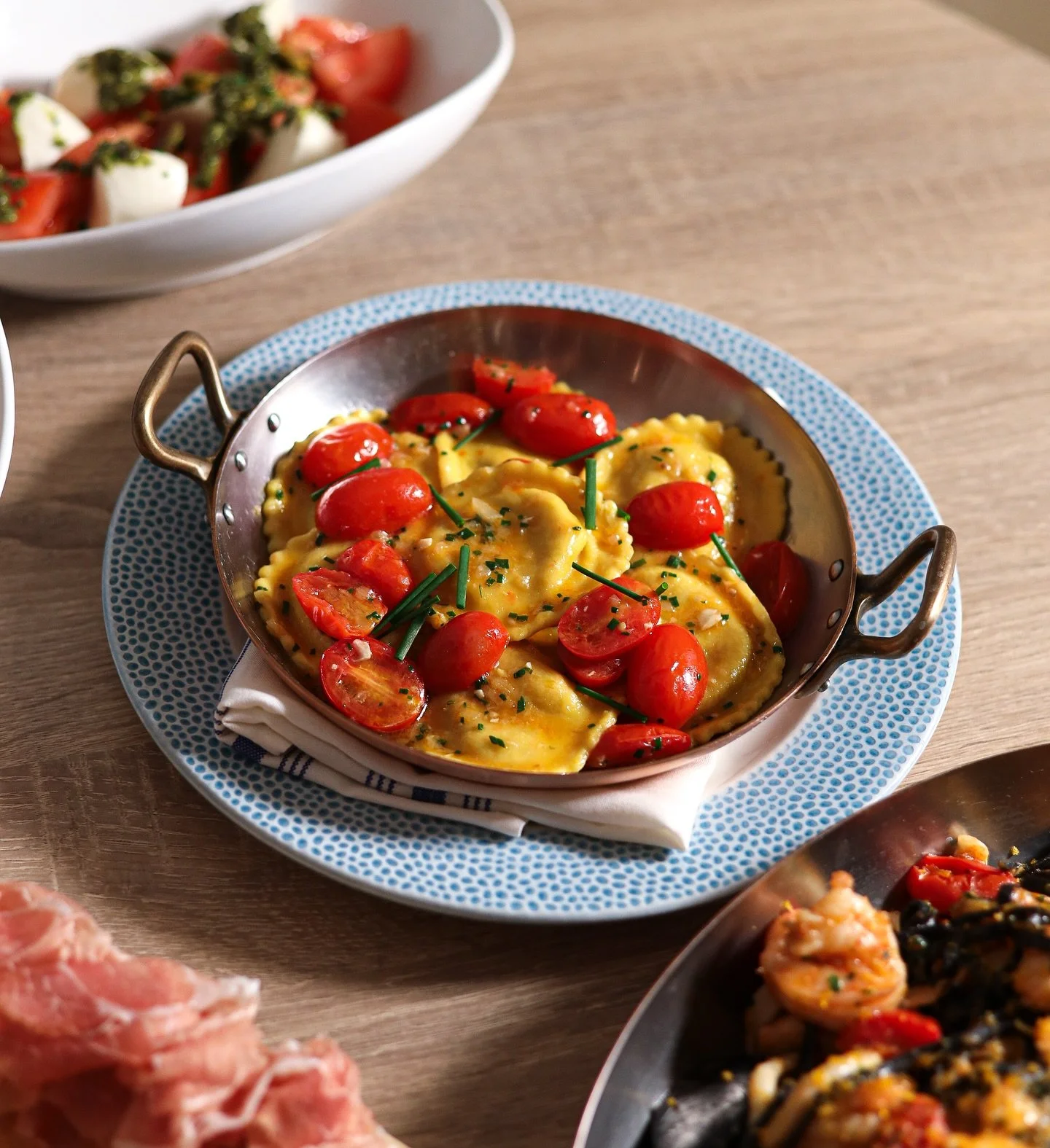 Our lobster ravioli are handcrafted with care and filled with the sweetest, most tender meat and finished in a light cherry tomato sauce that lets every flavor shine.

A true taste of the Mediterranean, made to perfection.

Visit us now at The Towers